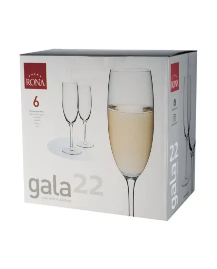 Набор из 6-ти бокалов для шампанского, серия Gala, 220 мл, Rona, изображение 3