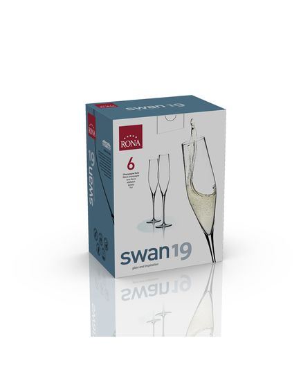 Набор из 6-ти бокалов для шампанского, серия Swan, 190 мл, Rona, изображение 2