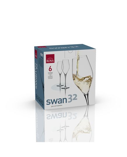 Набор из 6-ти бокалов-флюте для шампанского, серия Swan, 320 мл, Rona, изображение 3