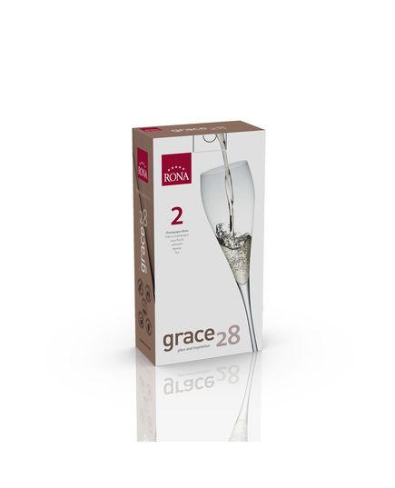 Набор из 2-х бокалов для шампанского, серия Grace, 280 мл, Rona, изображение 3